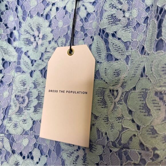 Dress the Population Chantal Summer Sky Floral Lace Dress S - Picture 5 of 5